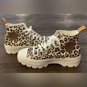 Converse Women’s Leopard Platform Hi Tops